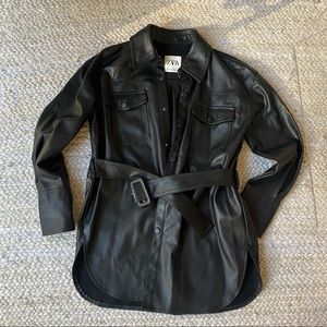 ZARA FAUX LEATHER SHIRT